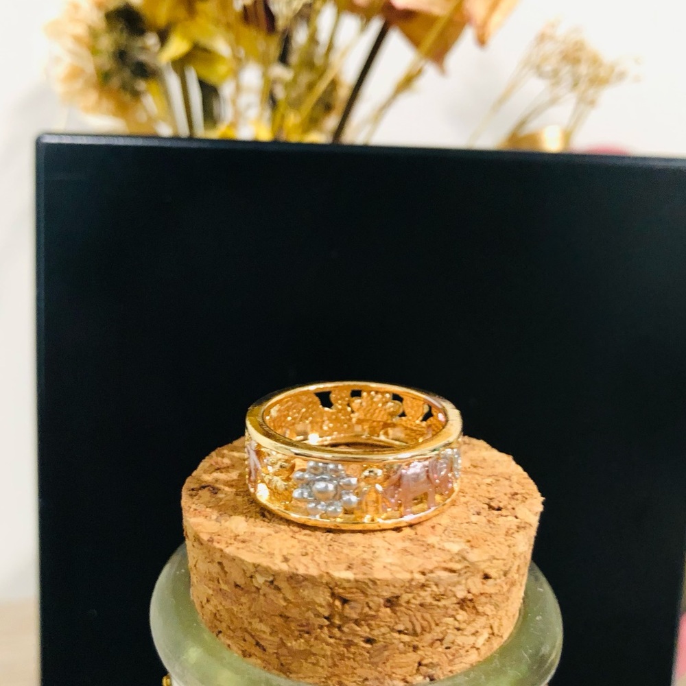 18k laminated Gold Ring/3 Color Gold